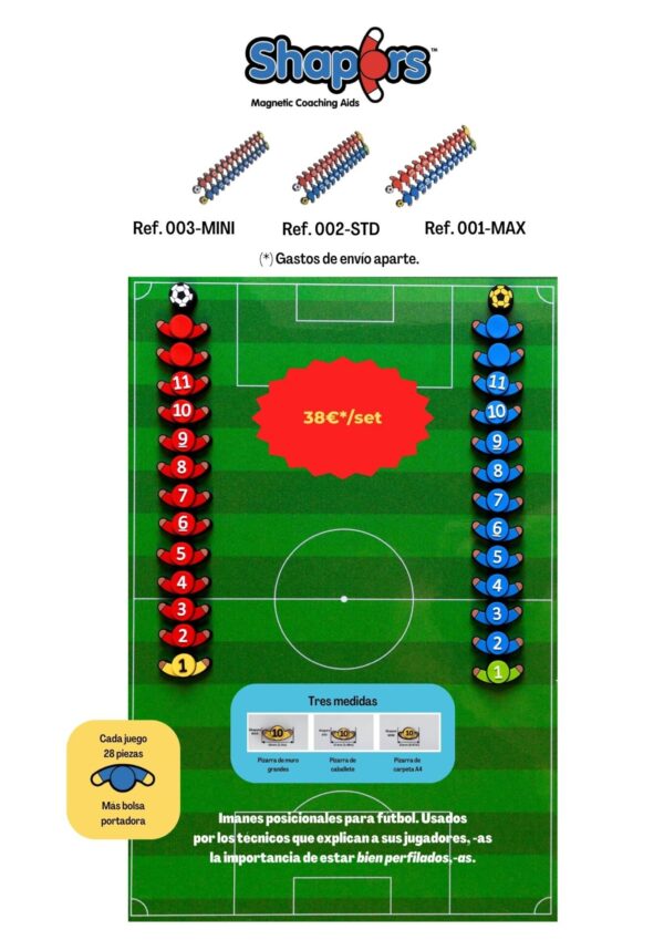 Imanes posicionales Shapers para Fútbol 11 grandes Ref. 001-MAX